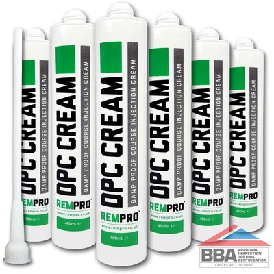 £46.49 • Buy Rempro 6 X BBA Damp Proofing Course Cream - DPC Wall Injection Treatment Control