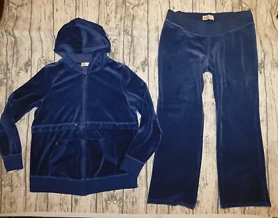 Old Navy Maternity Track Suit 2 Piece Set Outfit Velour Pants Hoodie Jacket Sz M • £29.19