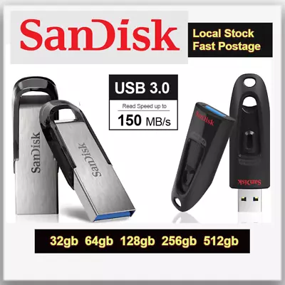 SanDisk 8G 16GB 32GB 64GB 128GB 256GB 512GB USB 2.0 3.0 Flash Drive Memory Stick • $9.96