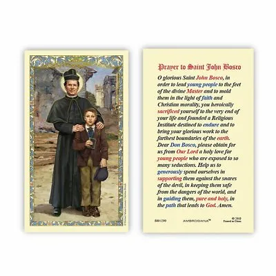 St. John Bosco Laminated Prayer Card NEW Catholic  • $2.98