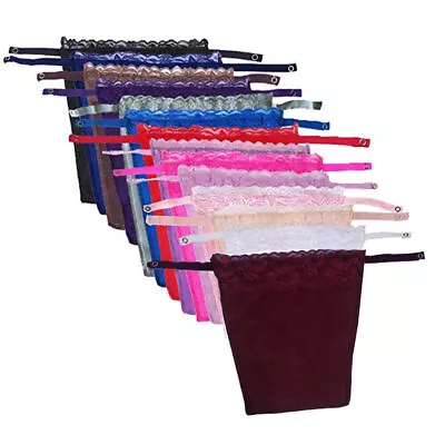 14 Colors Women's Lace Clip-on Mock Camisole Bra Insert Overlay Modesty Panel UK • £19.19