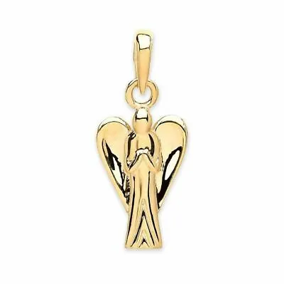 9ct Gold Praying Angel Holy Cherub Winged Pendant Medallion Charm • £79.75