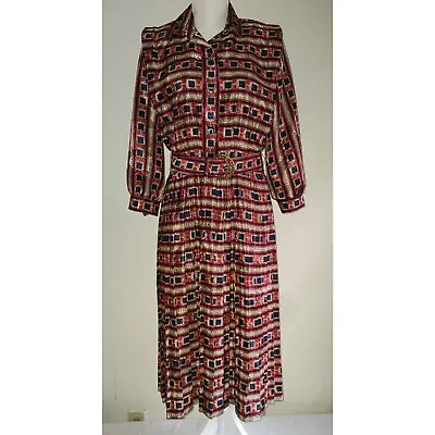 Vintage 80’s Lady Carol Petites Dress Grandma Grunge Womens 10 Pleat Skirt USA • $12.76