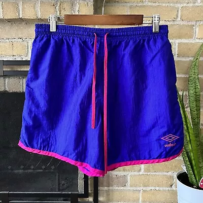 Vintage Umbro Mens Purple Pink Nylon Soccer Shorts Size Medium • $25