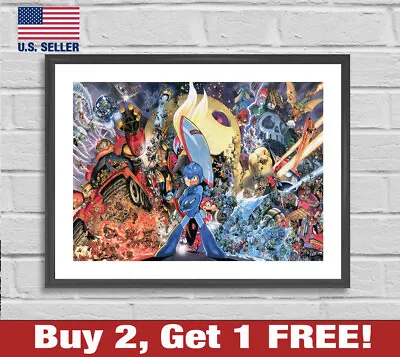 Megaman Group Poster 18  X 24  Print Rockman Anime Game Room Wall Art • $13.48