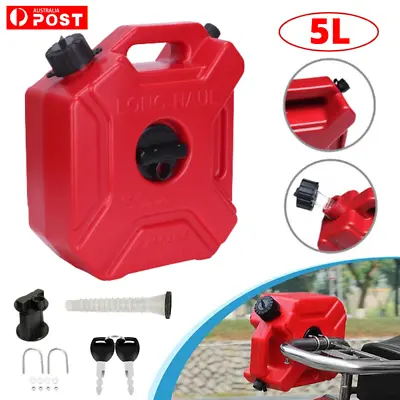 5L Plastic Jerry Can Spout Fuel Container Spare Petrol Storage Tank With 2 Keys • $50.89