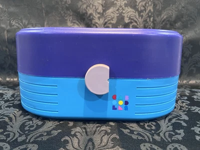 $13 • Buy Caboodles Vintage  Purple Teal Retro Cosmetic Organizer Kidz Caboodle Model 2614