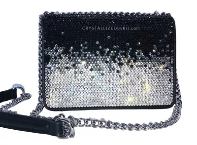 Custom Bling Clutch AUSTRIAN CRYSTAL Evening Handbag Monogram Name Bedazzled • $1350