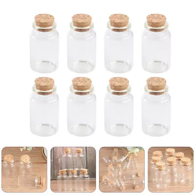 6 Mini Glass Bottles With Cork Stoppers For DIY Crafts And Favors-RL • £15.29