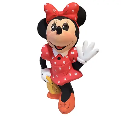 Disney Minnie Mouse  Figurine Ceramic Hand Painted Vintage 1970s Official Mold • $34.95