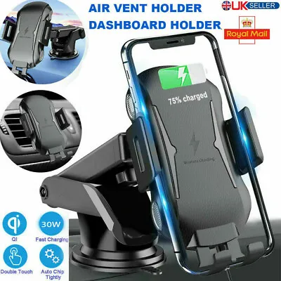 30W 2 IN 1 Wireless Car Charger Fast Charging Mount Automatic Clamping Holder AU • $23.99