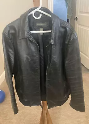 Black Leather Jacket- Bannana Republic Mens- XL • $110