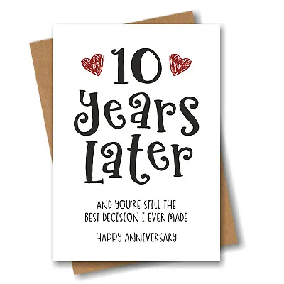 10th Year Anniversary Card Husband Wife Boyfriend Girlfriend Engagement Fiancé • £2.99