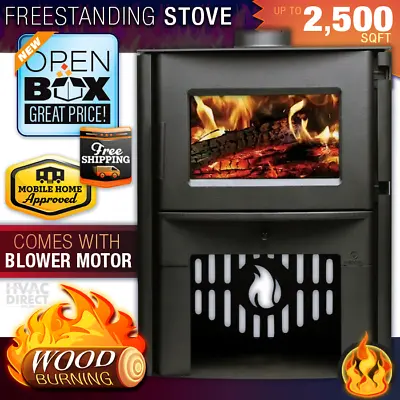 Breckwell SW2.5 Freestanding Wood Stove W/ Blower & Base - 2500 SQFT Heating • $2109