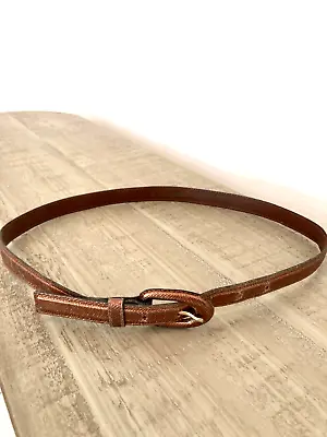 Yves Saint Laurent VTG Vintage Copper Gold Metallic Leather Belt Medium • $22