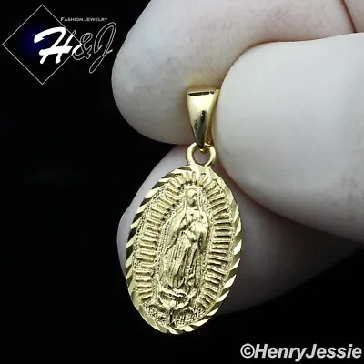 Men Women 925 Sterling Silver Small Plain Virgin Mary Gold Plated Pendant*gp289 • $18.99