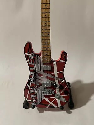 Van Halen Miniature 10” Guitar With Stand.  Extremely Rare! • $24.99