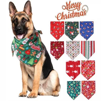 2X Pack Pet Dog Bandana Triangle Bibs Scarf Dog Collar Christmas Saliva Towel • $16.39