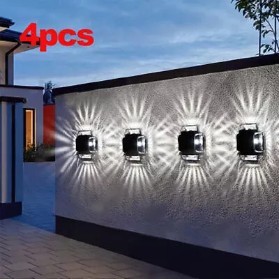 4pcs Super Bright Solar Powered Door Fence Wall Lights 4-led Outdoor Garden Lamp • £8.99