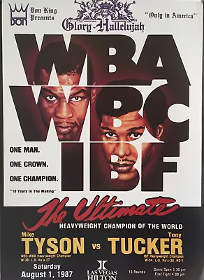 REPLICA Mike Tyson Vs. Tony Tucker Boxing Fight Reproduction Poster • $24.95