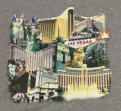 Vtg MGM Mirage Mandalay Bay Excalibur Luxor Las Vegas Mens T-Shirt XL 2000s Gray • $13.45