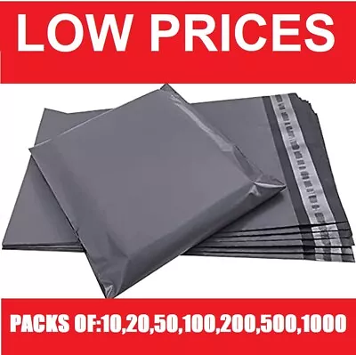 Grey Mailing Bags Strong Poly Postal Post Postage Self Seal Packaging Strong • £2.99