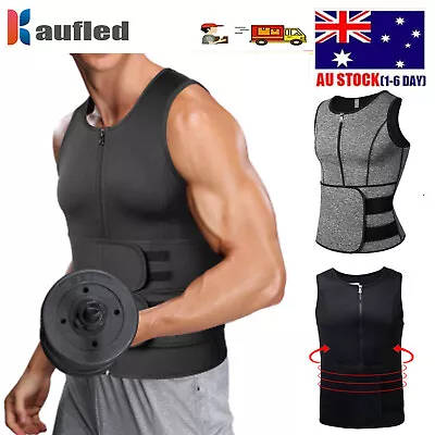 Men Sweat Sauna Vest Waist Trainer Corset Body Shapers Slimming Tank Shapewear • $15.99