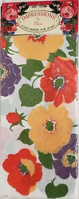 1 Vinyl Kitchen Table Doily / Runner 16  X 43  COLORFUL FLOWERS # 2 Mirtex • $8.99