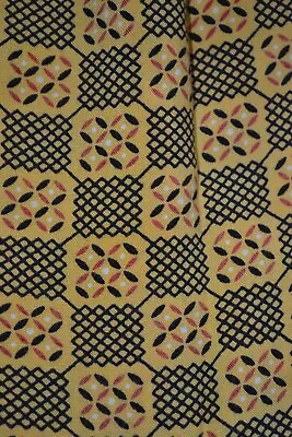 Vintage Yellow Ascot / Cravat With Geometric Print • £4.49