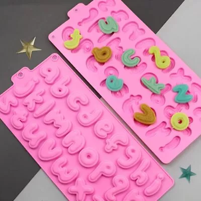 Large Alphabet A-Z Letters Pink Silicone Chocolate Mould Fondant Ice Cube Mold • £4.49