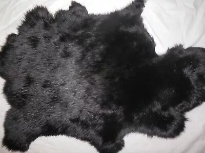 9 X12  BLACK Rabbit Skin Hide Pelt Craft #069 • $12.50