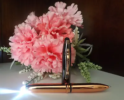 3 In 1 Crowne Triple Gunmetal/Copper Stylus Pen LED Flashlight EPen HIGH QUALITY • $13.99