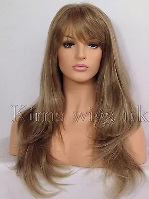  Ladies Womens Wig Long Hair Heat Resistant Layered Black Brown Blonde Red  • £46