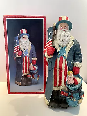 Midwest Importers Patriotic Santa Claus Figurine Music Box Here Comes Santa • $35.99