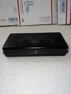 Vintage Metal Lock Box Safe Kemper Insurance Victoria Texas Working With Keys • $69.99