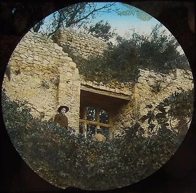 £15 • Buy Glass Magic Lantern Slide CARISBROOKE CASTLE WINDOW C1890 PHOTO ISLE OF WIGHT