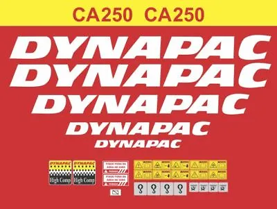 Dynapac CA250 Vibratory Smooth Drum Roller Decals / Stickers Compatible Full Set • $252.45