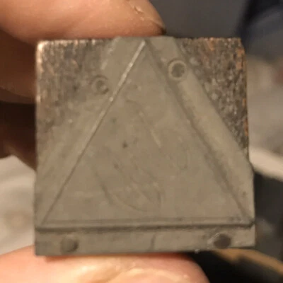 £4.99 • Buy Letterpress Metal Printing Block Triangle With Letters Script