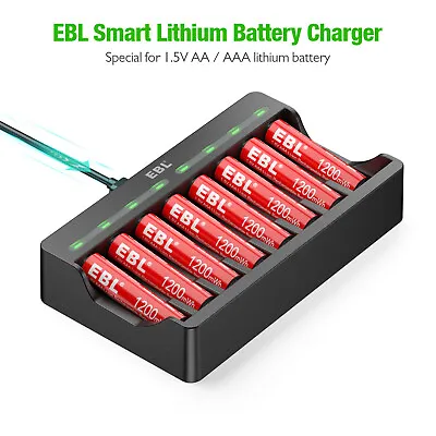 EBL AAA Lithium Batteries 1.5V Li-ion Rechargeable /Battery Charger Lot • $140.59
