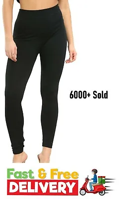 £6.99 • Buy Ladies Thermal Leggings Thick Winter Fleece Lined Warm High Waist Tummy Control