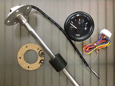 Gas Or Diesel Fuel Gauge And 9  Sender Boat Wema Sss9 316 Stainless Black Cpfrbb • $94