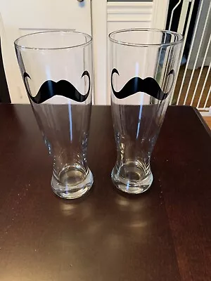 Mustache Pilsner Glasses Set Of 4 • $25