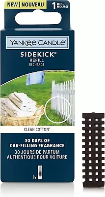 Yankee Candle Sidekick Car Air Freshener Refill Clean Cotton Fragrance Diffuser • £5.99