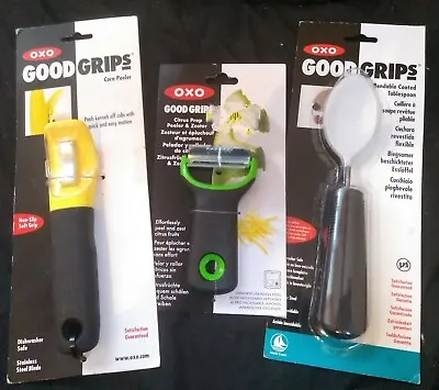 3 X OXO GOOD GRIPS ITEMS - Corn PeelerZester & Spoon NEW • £22.50