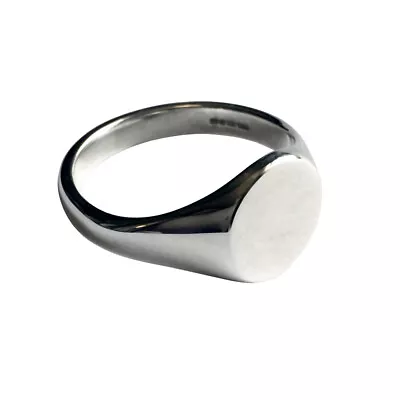 925 Sterling Silver Round Signet Rings Stamped 13mm11mm UK Hallmarked Solid • £65.95