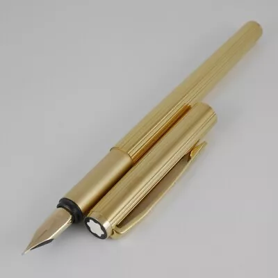 Montblanc Vintage Noblesse 20K Gold Plated Fountain Pen EF (used) FREE SHIPPING • $159