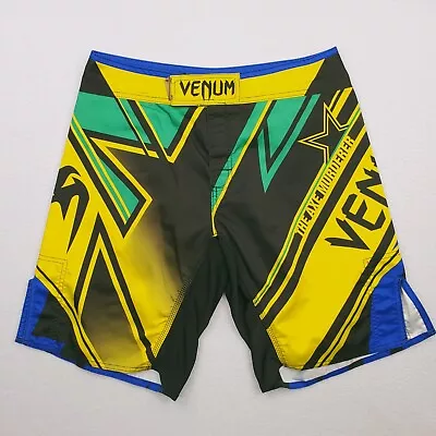 Venum Shorts Mens Medium Blue Yellow Wand Conflict Fight Wanderlei Silva MMA UFC • $39.99