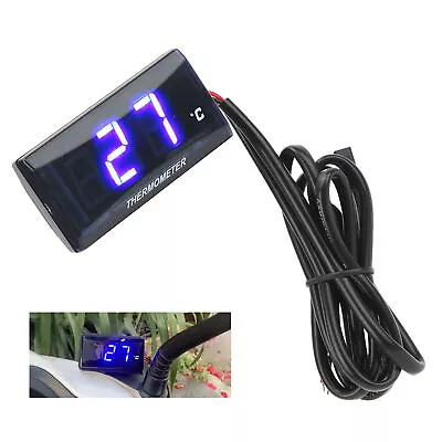 Blue Backlight Motorcycle DC12V LCD Screen Slim Water Temperature Gauge With 1⁺ • $19.39