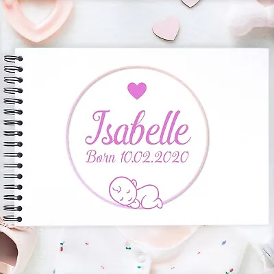 Personalised Girl Baby Shower Scrapbook Photo Album Gender Reveal Gift A3/A4/A5 • £8.99