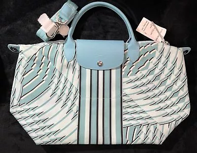 Longchamp Le Pliage Depose Neo Pastel Tote Sz M Aqua Shoulder Bag - HAS STAIN - • $110